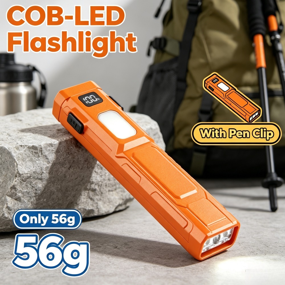 Outdoor Adventure Trips - COB LED EDC 플래시라이트 펜 클립