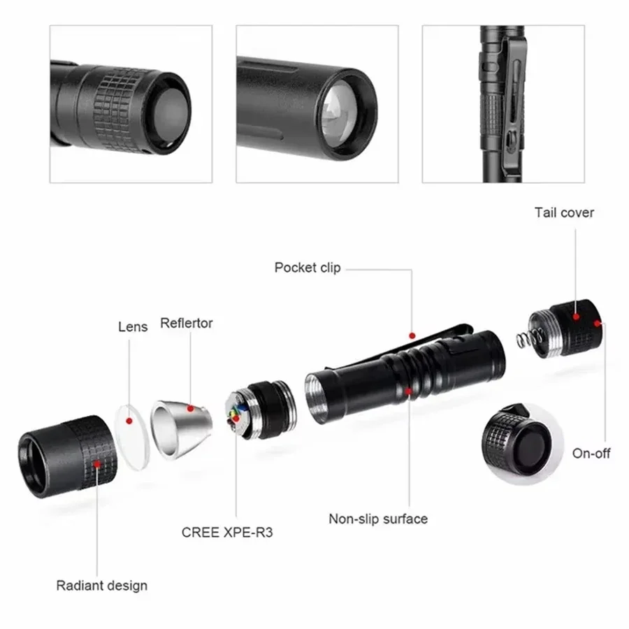 1-4PCS 미니 휴대용 LED 펜 라이트 포켓 야외  - Outdoor Adventure Trips 리뷰 및 가격